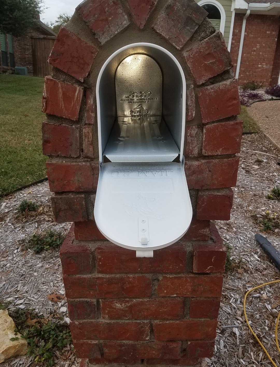 New replacement mailbox insert after installation