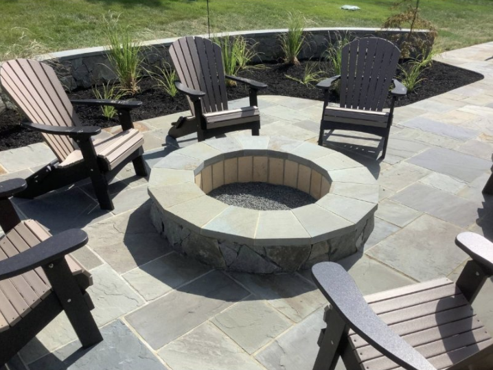 Contemporary Stone Fire Pit - Professional masonry work in undefined