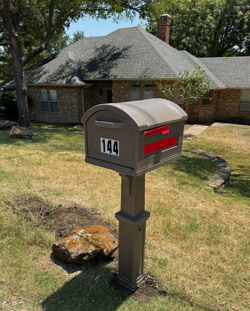 Brown Post Mailbox Installation - Professional masonry work in Dallas, TX